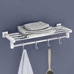 Plantex Heavy-Duty Stainless Steel Towel Rack for Bathroom/Towel Bar/Towel Holder/Bathroom Accessories (24 Inch-Chrome)- Pack of 1, Aqua