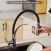 Plantex Designer Kitchen Sink Faucet/Pull Out Faucet for Kitchen Sink with 360Ã‚Â° Rotatable Flexible tap for Kitchen Sink Deck Mounted -(Chrome & Black)