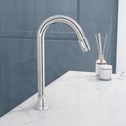 Plantex Pure Brass Mouth Flow Swan Neck Pillar Cock Water Tap with Teflon Tape/Tabletop Basin Tap with 7 Year Warranty (MAG-1204-Chrome)