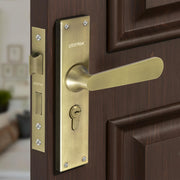 Plantex Stainless Steel Door Lock Handle Set/6-Lever Lock Mechanism with 3 Years of Warranty/Mortise Lock with 3 Keys, Brass Lock Body & Cylinder - (Brass Antique)