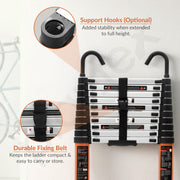 Plantex 10.5 feet (3.2m) Telescopic Ladder/Durable Steps/Collapsible Ladder for Home or Outdoor Work/Aluminium Telescopic Ladder - (Orange)