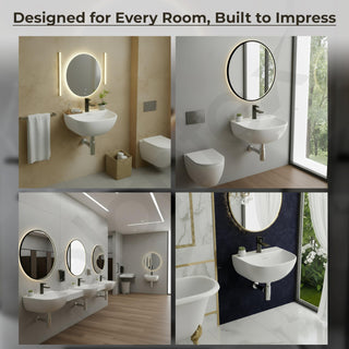 Plantex Ceramic Wall Hung Basin/Washbasin for Bathroom/Wall Mounted Basin/Sink for Bathroom/Living Room (Orchid - White)