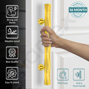 Plantex Door Handle/200mm Main Door Handle for Wooden Door/Pull-Push Handle for Main Door/Door Accessories - Pack of 1 (611, PVD Gold)