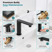 Plantex Sensor Tap for Kitchen Sink/Solid Brass Automatic Touchless Faucet for Wash Basin/Electronic Basin Tap/Sink Tap for Kitchen Basin (10009, Black)