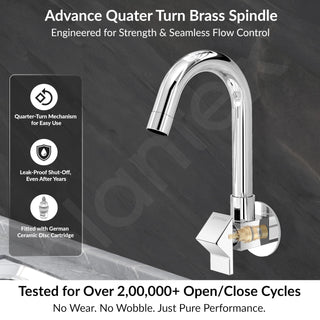 Plantex Kitchen Sink Tap with Water Saving Nozzle/Wall Mount Sink Tap for Kitchen Basin with 360° Swivel Spout-7 Year Warranty by Plantex (PRI-310-Chrome)