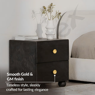 Plantex Knobs for Drawers/Drawer Knobs/Round Knob for Cabinets/Pull-Push Knob for Kitchen/Bedroom/Drawer - Pack of 6 (SH-433, Gold & Gold Matt)