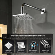 Plantex Stainless Steel Shower Head 100 mm with Water Saving Nozzle/Shower for Bathroom/Rain Shower Head for Bathroom without Arm- (Elegance-Chrome)