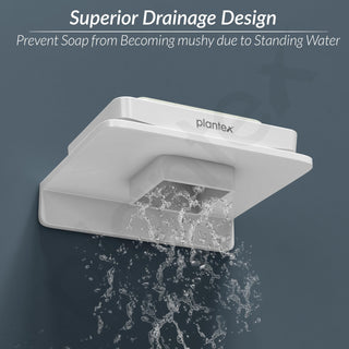 Plantex 5mm Acrylic Soap Dish for Bathroom/Wall Mounted Soap Holder/Soap Stand/Bathroom Accessories - (White)