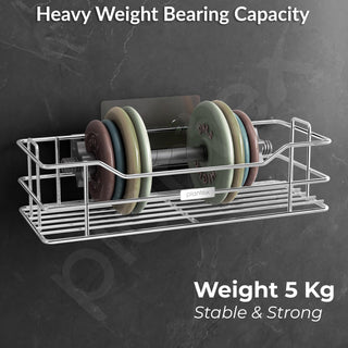 Plantex Stainless Steel Shelf/Rack/Organizer for Bathroom and Kitchen Accessories/Bathroom Shelf for Wall (Chrome-Silver)