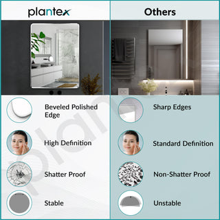 Plantex Unframed Unframed Mirror for Bedroom/Bathroom/Dressing Room/Living Room/Entryway/Wall - Rectangle Shape (18 X 24 Inch)