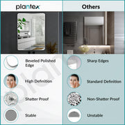 Plantex Unframed Unframed Mirror for Bedroom/Bathroom/Dressing Room/Living Room/Entryway/Wall - Rectangle Shape (18 X 24 Inch)