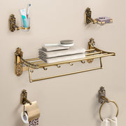 Plantex Aluminium Antique Bathroom Accessories Set of 5-pcs/Bathroom Hardware Set (Towel Rack/Napkin Ring/Paper Holder/Soap Dish/Tumbler Holder)