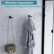 Plantex 304 Grade Stainless Steel Hooks for Hanging Clothes and Towel in Bathroom/Living Room - Niko (Black)