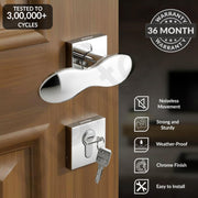 Plantex Main Door Lock/Mortise Lock for Door with 3 Years of Warranty - Robust Door Lock for Home with Brass Lock Body & Cylinder(7020 - Chrome)