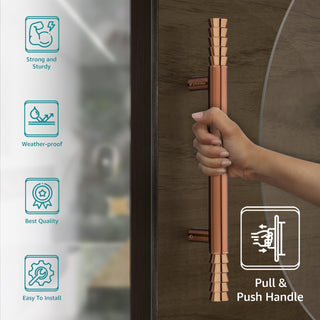 Plantex Stainless Steel Lotus Main Door Handle/Door Handles for Main Door/Wooden & Glass Door Handle/3 Years Warranty (Rose Gold Finish)