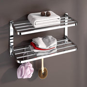 Plantex Double Towel Rack for Bathroom/24 Inch Dual Towel Holder/Towel Bar/Towel Henger/Bathroom Accessories - Pack of 1 (Chrome)