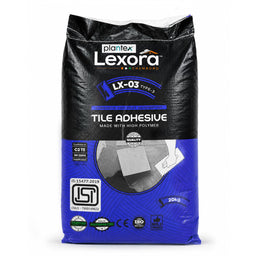 Plantex Lexora Tile Adhesive for Terracotta/Ceramic & Quarry Tiles/Polymer Modified Cement Adhesive for Floor & Wall Tiles Fixing/ Kitchen & Bathroom  Use - 20kg (LX-03, White)