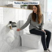Plantex 304 Grade Stainless Steel Toilet Paper Holder for Bathroom/Toilet Roll Holder/Toilet Tissue Paper Roll Holder/Bathroom Accessories - Squaro (Black)