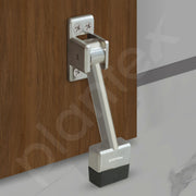 Plantex Heavy Duty 5 Inch Long Door Stopper with Strong Rubber Grip/Door Stopper - (Pack of 2,Silver Matt)