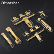 Plantex Stainless Steel Door Kit for Single Door/Door Accessories (10-inch Al-Drop,8-inch Latch,2 Handles of 8 and 7 Inch,7-inch Tower Bolt and 4-inch Door Stopper- (PVD Gold)