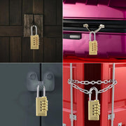 Plantex 4-Digit Code Combination Brass Locks/Number Lock/Portable Luggage Lock/Travel Lock for Briefcase/Laptop Bags - Pack of 1 (Small, Brass Antique)