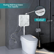 Plantex White Marble Printed Flush Tank for Toilet with 7 LTR Water Capacity/Polypropylene Toilet Flush Tank/Dual Flush Cistern with Air Freshener - Pack of 1