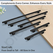 Plantex Cabinet Handle/160mm Handle for Cabinet/Door Pull-Push Handle for Home/Office/Hotel - Pack of 1 (Black)