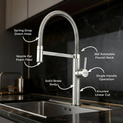 Plantex Brass Sink Tap | Pull Down Faucet for Kitchen Sink with 360Ãƒâ€šÃ‚Â° Swivel Spout Mixer tap | Single Lever Sink Mixer Tap for Kitchen Sink-(8982-Chrome)