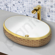 Plantex Ceramic Basin for Bathroom/Designer Table Top Wash Basin/Countertop Vessel Sink for Home/Restaurant/Hotel (24 x 16 x 6.5 Inch)
