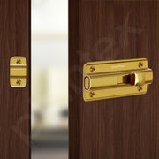 Plantex Premium Heavy Duty Door Stopper/Door Lock Latch for Home and Office Doors - Pack of 2 (PVD Gold)