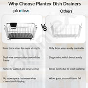 Plantex Stainless Steel Dish Drainer Basket for Kitchen Utensils/Dish Drying Rack with Drainer/Bartan Basket/Plate Stand (Size-54 x 40 x 24 cm/Chrome Finish)