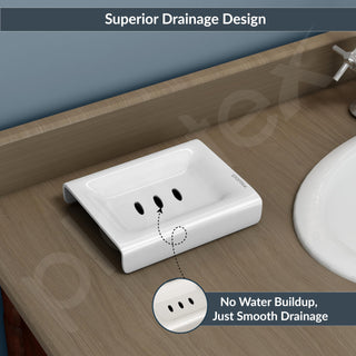 Plantex Acrylic Floor Soap Holder for Bathroom/Soap Case/Soap Dish/Bathroom Accessories - (White)