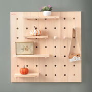 Plantex Multipurpose Pine Wood Pegboard for Home/Wood Display Shelf/Wall Organizer for Bedroom/Kitchen/Bathroom Wall Mount- (24x16 inches)