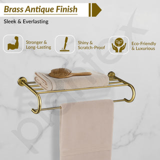 Plantex 304 Grade Stainless Steel 24 inch Towel Rack for Bathroom/Towel Stand/Hanger/Bathroom Accessories - Daizy (Antique)