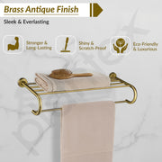 Plantex 304 Grade Stainless Steel 24 inch Towel Rack for Bathroom/Towel Stand/Hanger/Bathroom Accessories - Daizy (Antique)