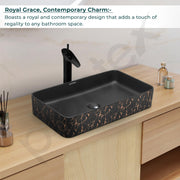 Plantex Ceramic Designer Washbasin for Bathroom/ Countertop Bathroom Basin/ Over Counter Wash Basin for Restaurant, Hotel (24x 14 x 4.5 Inch)