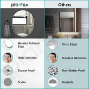 Plantex Frameless Mirror for Bathroom/Dressing Room/Living Room/Bedroom/Entryway - Capsule Shape (18 X 24 Inch)