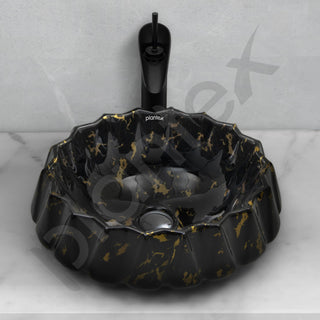 Plantex Ceramic Basin for Bathroom/Table Top Wash Basin/Washbasin for Living Room, Restaurant (Marble Finish, 17 x 15 x 6 Inch)