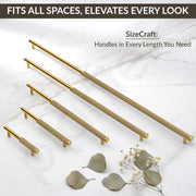 Plantex Stainless Steel & Aluminium Cabinet Handle/96mm Wardrobe Door Handle/Cupboard Pull-Push Handles for Home/Office - Pack of 2 (Brass Antique & Gold)