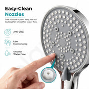 Plantex Hand Shower for Bathroom/5 Mode Multifunctional Shower/5-Inch ABS Plastic Silicone Handheld Shower Head/Easy Mode Switching – (Chrome, APS-8607)