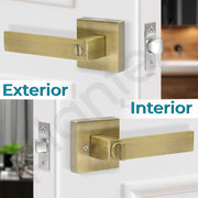 Plantex New Age Bathroom Door Locks/Key-Less Door Lock Set for Bedroom/Balcony/Office/Storeroom - Reversible Design (Brass Antique Finish, 30mm to 50mm Door Range)