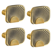Plantex Knobs for Drawers/Drawer Knobs/Rectangle Knob for Cabinets/Pull-Push Knob for Kitchen/Bedroom/Drawer - Pack of 4 (Brass Antique & Gold)