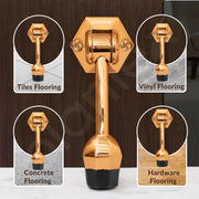 Plantex Door Stopper for Main Door/5-Inch Stopper with Rubber Grip/Stoppers for Wooden Door/Stops for Door â€“ Pack of 3 (Rose Gold)