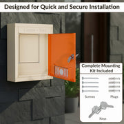 Plantex Letter Box - Mail Box/Post Box/Letter Box for Home gate/Complaint Box/Suggestion Box/Donation Box with Key Lock (Orange & Ivory) - Wall Mount A4 Size