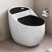 Plantex Platinum One Piece Commode for Toilet/Rim Siphonic Western Toilet/S Trap WC for Bathroom Commode with Soft Close Seat Cover- (White and Black)