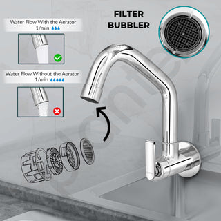 Plantex Pure Brass Sink Tap for Kitchen Basin with 360° Extended Swivel Spout/Kitchen Tap with Water Saving Nozzle - 7 Year Warranty (BAL-511-Chrome Finish)
