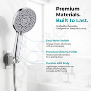 Plantex Hand Shower for Bathroom/3 Mode Multifunctional Shower/5-Inch ABS Plastic Silicone Handheld Shower/Easy Mode Switching – (Chrome, APS-8616)