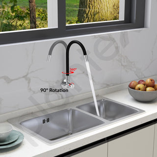 Plantex Pure Brass Flexible Tap for Kitchen Sink with Brass Wall Flange and Teflon Tape/360° Rotating Sink Tap for Kitchen Basin with Water Saving Aerator-7 Year Warranty by Plantex-(ICO-910B)