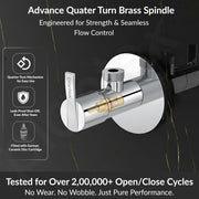 Plantex Pure Brass Angle Valve for Bathroom with Brass Wall Flange and Teflon Tape/Angle Cocke for Bathroom-7 Year Warranty by Plantex [AQ-1405-Mirror Chrome]