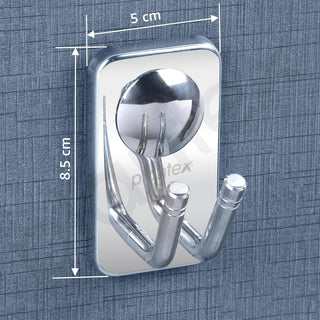 Plantex Robe Hook/Hanging Hooks for Bathroom/Hooks for Wall/Bathroom Accessories - (Metro, Chrome)